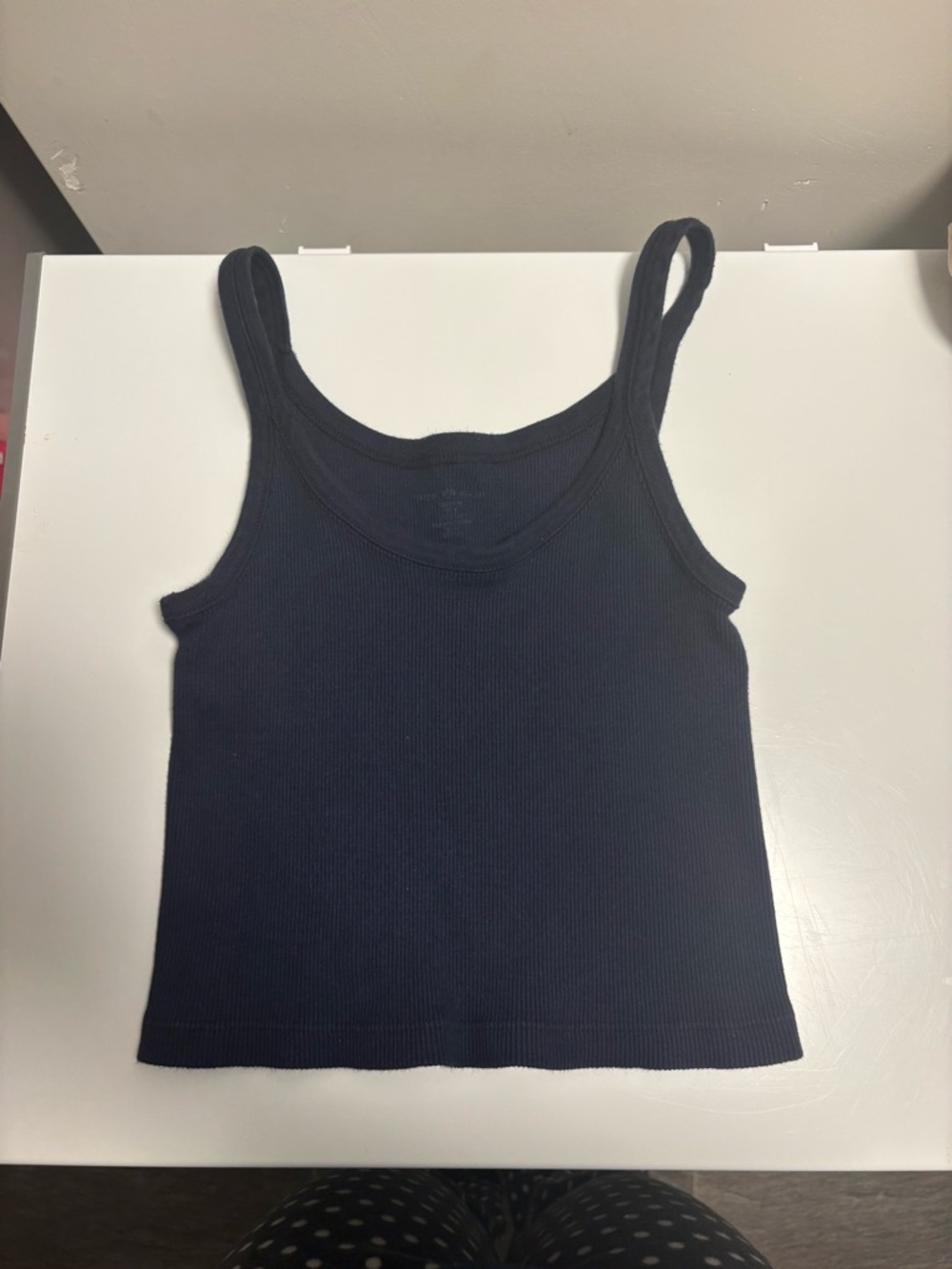 Brandy Melville Classic Navy Ribbed Tank Top - Women
